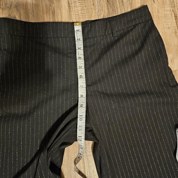 NWOT Rachel Zoe Women's Black Pinstripe Sparkle Pants - Picture 6 of 7